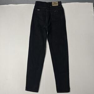 Vintage Jordache Jeans Juniors 7 Black Charcoal Wash High Rise Mom 26x30 Denim